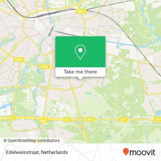 Edelweisstraat, Edelweisstraat, 5643 GM Eindhoven, Nederland kaart