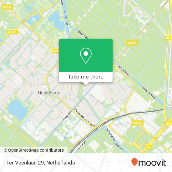 Ter Veenlaan 29, 2131 WK Hoofddorp kaart