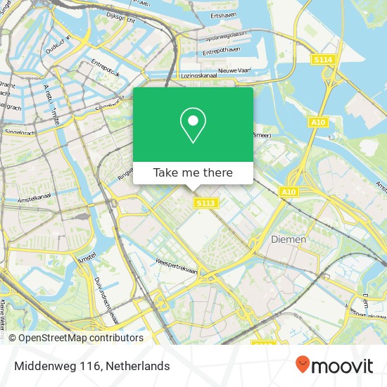 Middenweg 116, Middenweg 116, 1097 BT Amsterdam, Nederland kaart