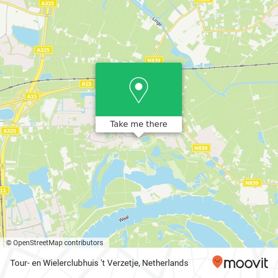 Tour- en Wielerclubhuis 't Verzetje, Sportlaan 1 kaart