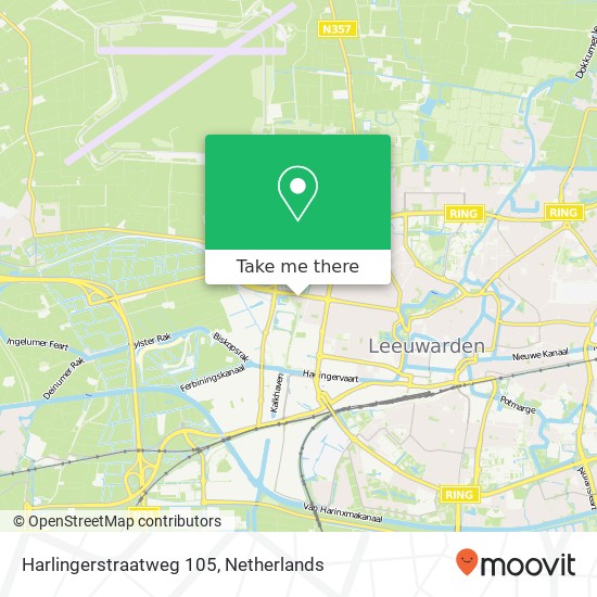 Harlingerstraatweg 105, 8914 AZ Leeuwarden kaart