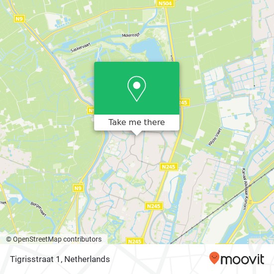 Tigrisstraat 1, 1827 KG Alkmaar kaart