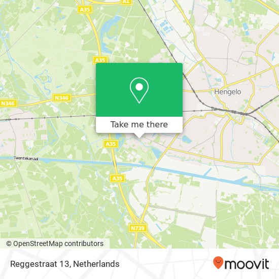 Reggestraat 13, 7555 KK Hengelo kaart