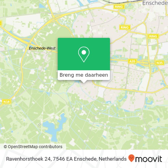 Ravenhorsthoek 24, 7546 EA Enschede kaart