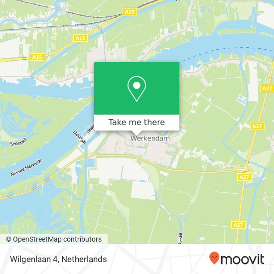 Wilgenlaan 4, 4251 GE Werkendam kaart