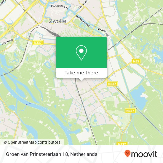 Groen van Prinstererlaan 18, Groen van Prinstererlaan 18, 8014 BC Zwolle, Nederland kaart