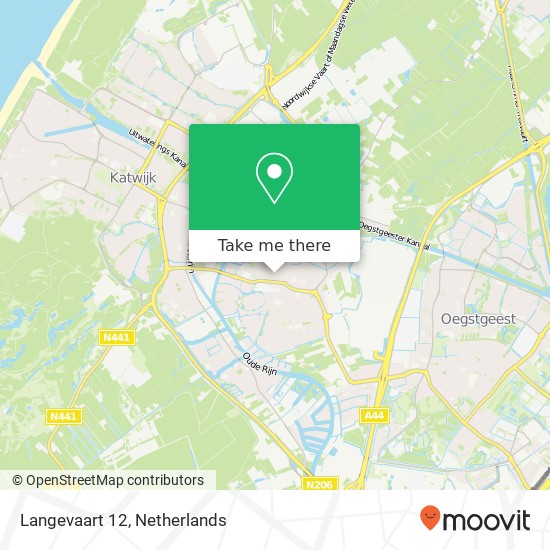 Langevaart 12, 2231 GC Rijnsburg kaart