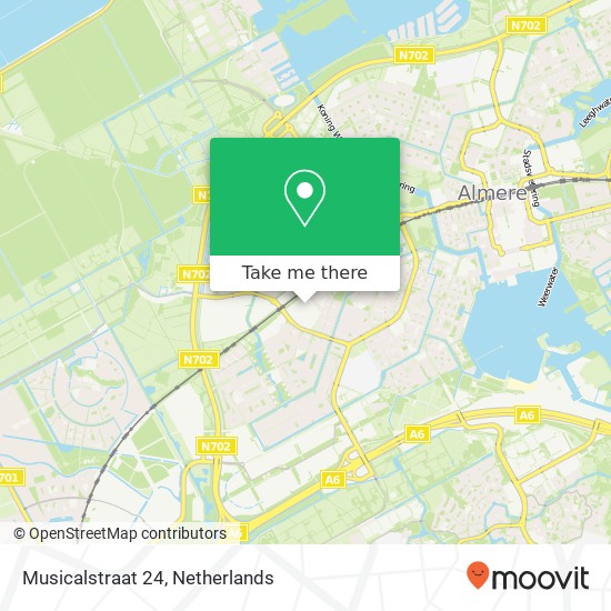 Musicalstraat 24, Musicalstraat 24, 1323 VP Almere, Nederland kaart