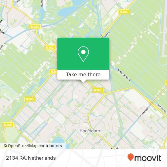 2134 RA, 2134 RA Hoofddorp, Nederland kaart