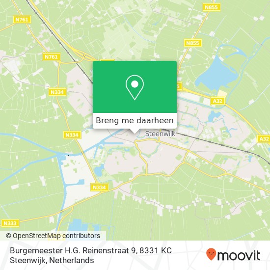 Burgemeester H.G. Reinenstraat 9, 8331 KC Steenwijk kaart