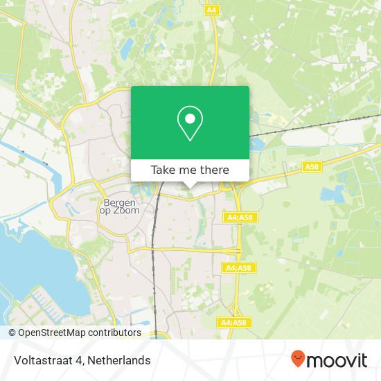 Voltastraat 4, 4622 RP Bergen op Zoom kaart