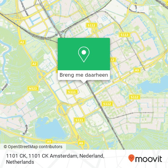 1101 CK, 1101 CK Amsterdam, Nederland kaart