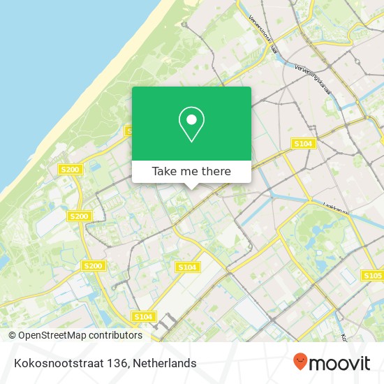 Kokosnootstraat 136, Kokosnootstraat 136, 2555 XG Den Haag, Nederland kaart