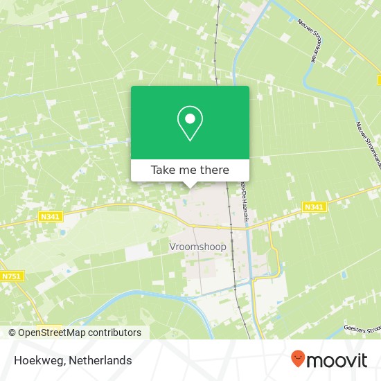 Hoekweg, 7681 GP Vroomshoop kaart