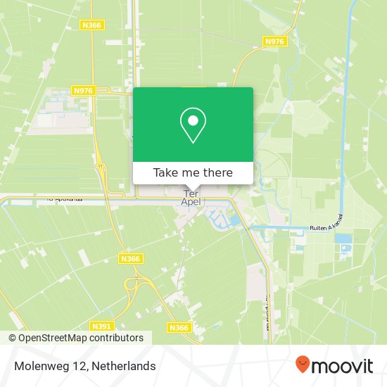 Molenweg 12, Molenweg 12, 9561 KZ Ter Apel, Nederland kaart