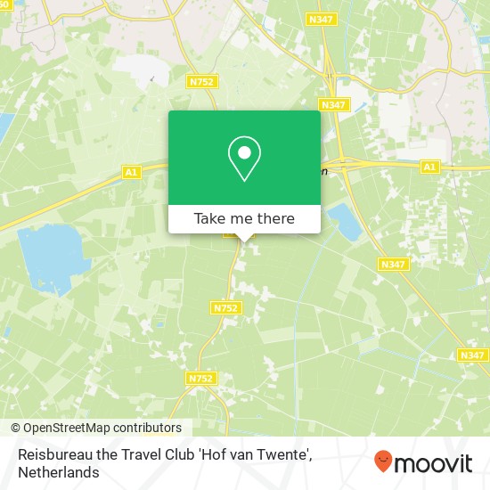 Reisbureau the Travel Club 'Hof van Twente' kaart