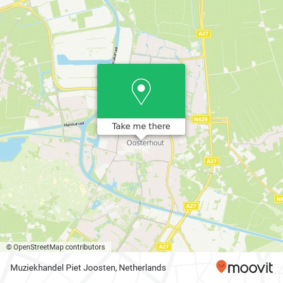 Muziekhandel Piet Joosten, Sint Janstraat 5 kaart