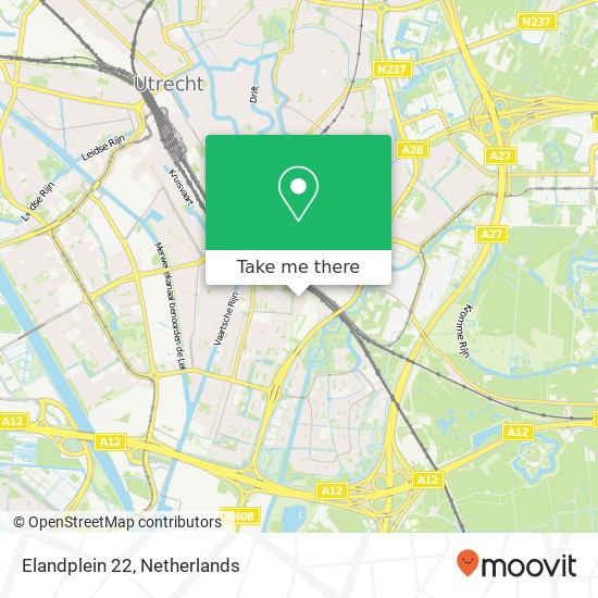 Elandplein 22, 3523 SX Utrecht kaart