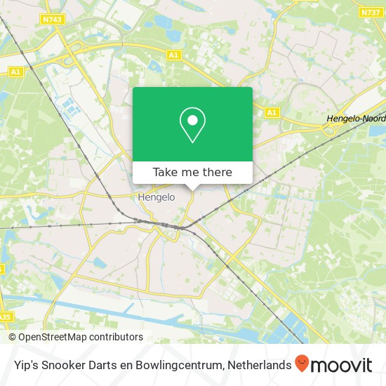 Yip's Snooker Darts en Bowlingcentrum, Oude Molenweg 42 kaart