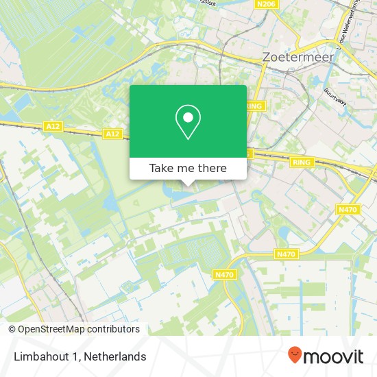 Limbahout 1, 2719 JK Zoetermeer kaart