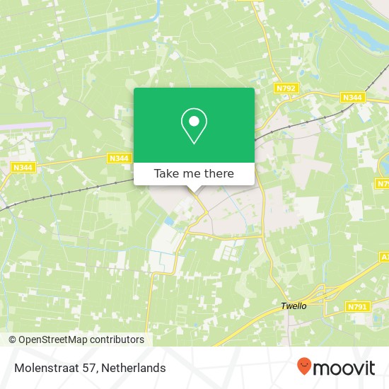 Molenstraat 57, Molenstraat 57, 7391 AB Twello, Nederland kaart