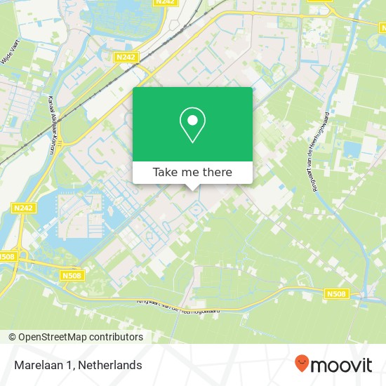 Marelaan 1, 1705 DR Heerhugowaard kaart