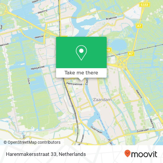 Harenmakersstraat 33, 1506 HD Zaandam kaart