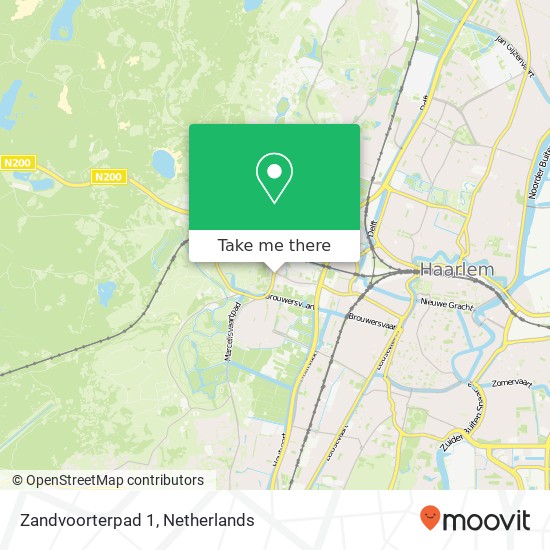 Zandvoorterpad 1, Zandvoorterpad 1, 2051 BC Overveen, Nederland kaart