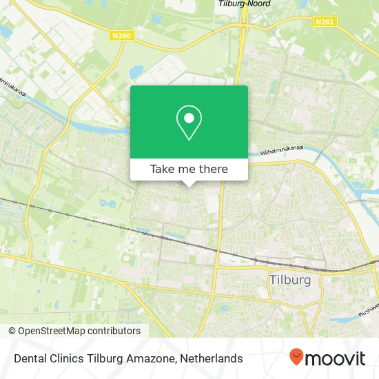 Dental Clinics Tilburg Amazone, Lage Witsiebaan 78 kaart