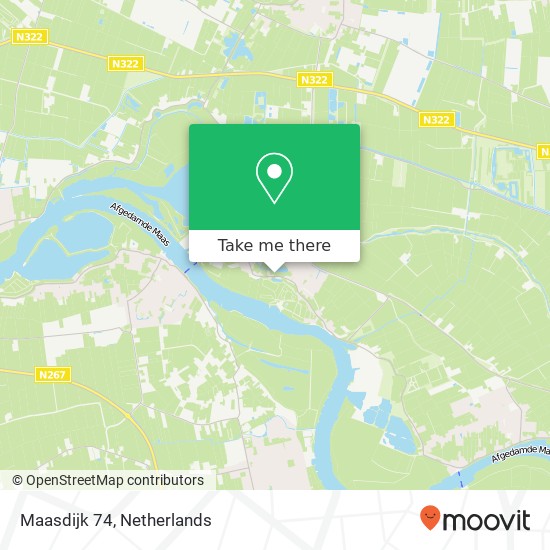 Maasdijk 74, 5308 JD Aalst kaart