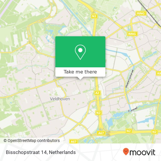 Bisschopstraat 14, 5502 BJ Veldhoven kaart