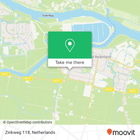 Zinkweg 118, Zinkweg 118, 3262 BD Oud-Beijerland, Nederland kaart