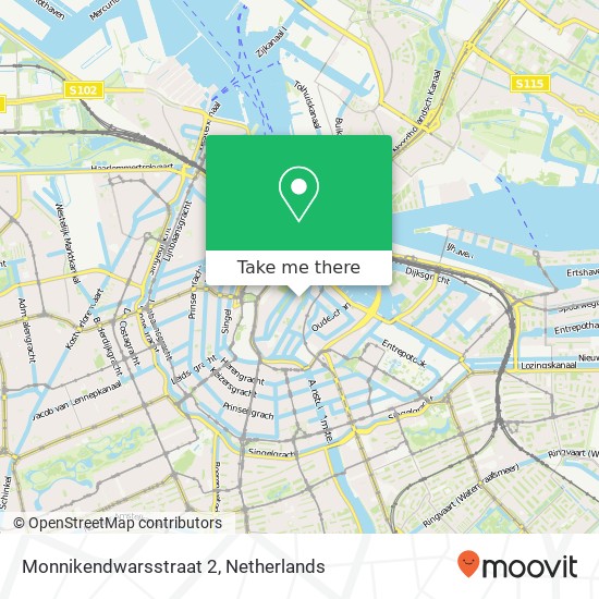 Monnikendwarsstraat 2, 1012 BR Amsterdam kaart