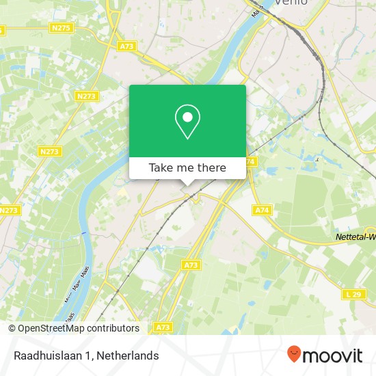 Raadhuislaan 1, Raadhuislaan 1, 5931 NR Tegelen, Nederland kaart