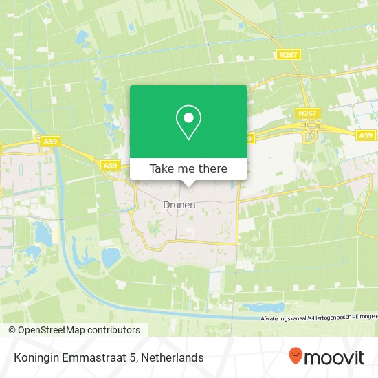 Koningin Emmastraat 5, 5151 VR Drunen kaart