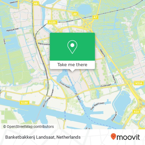 Banketbakkerij Landsaat, Zuiddijk 145 kaart