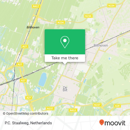 P.C. Staalweg, P.C. Staalweg, Bilthoven, Nederland kaart