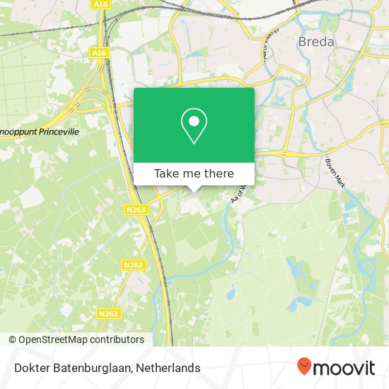 Dokter Batenburglaan, 4837 Breda kaart