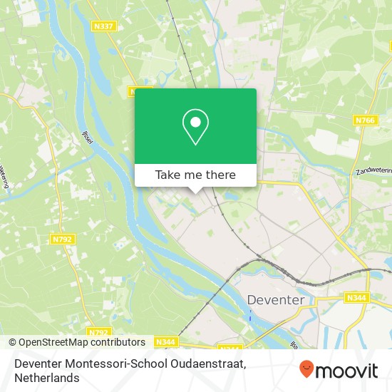 Deventer Montessori-School Oudaenstraat, Oudaenstraat 3 kaart