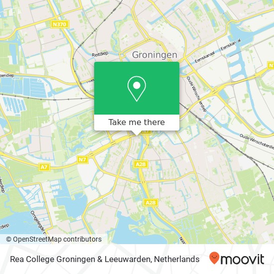 Rea College Groningen & Leeuwarden, Laan van De Vrede 1 kaart
