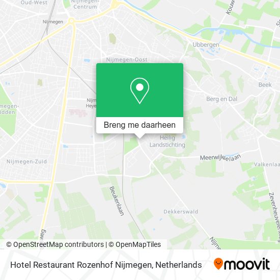 Hotel Restaurant Rozenhof Nijmegen kaart