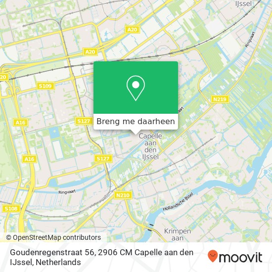 Goudenregenstraat 56, 2906 CM Capelle aan den IJssel kaart