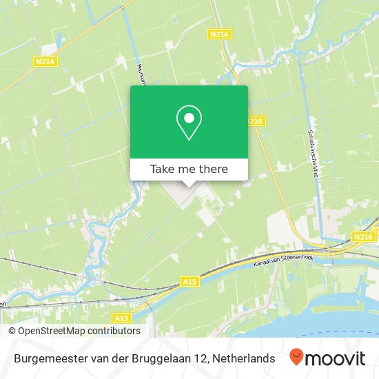 Burgemeester van der Bruggelaan 12, 3381 AC Giessenburg kaart