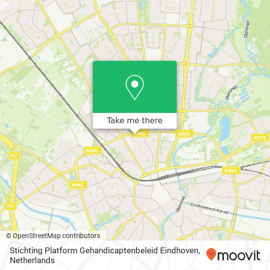 Stichting Platform Gehandicaptenbeleid Eindhoven, Kronehoefstraat kaart