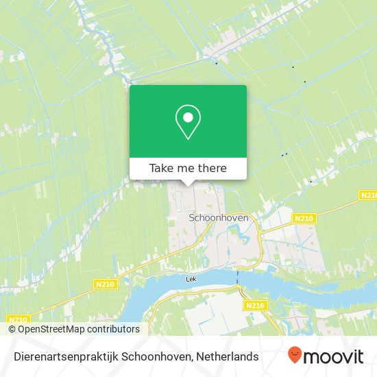 Dierenartsenpraktijk Schoonhoven, Bergambachterstraat 11C kaart