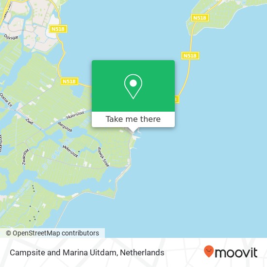 Campsite and Marina Uitdam kaart