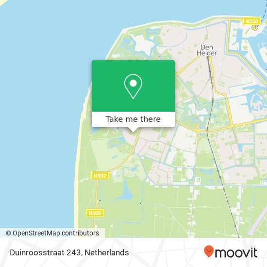 Duinroosstraat 243, 1783 GG Den Helder kaart