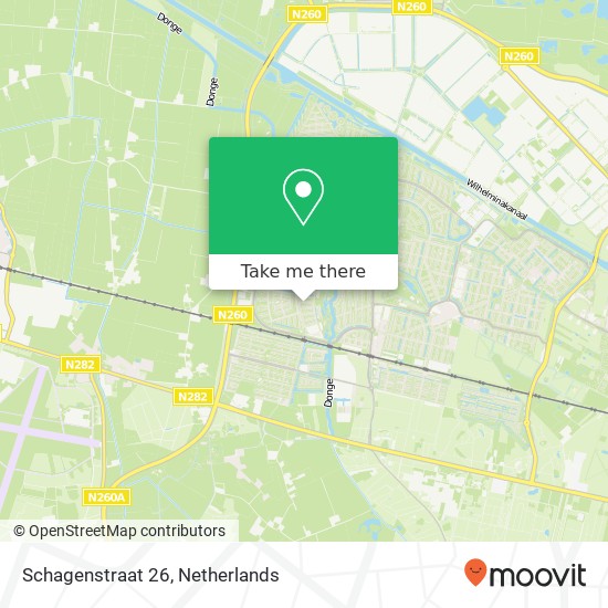 Schagenstraat 26, 5035 LD Tilburg kaart