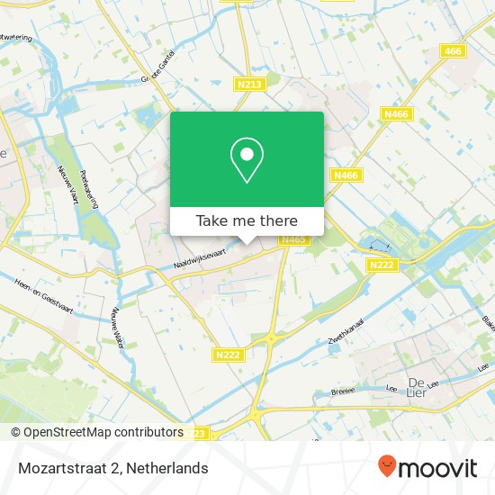 Mozartstraat 2, 2671 TG Naaldwijk kaart