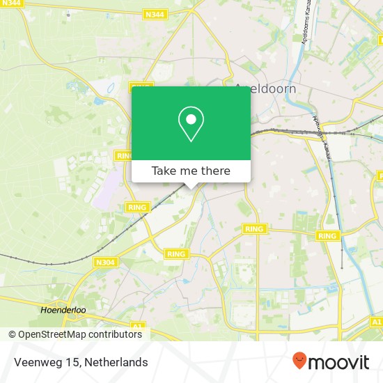 Veenweg 15, 7336 AD Apeldoorn kaart